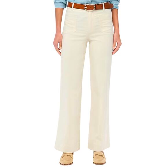 J.Crew Factory Lizzie High Rise Wide Leg Pocket Pant Linen Blend BW803 32 NWT - Picture 1 of 16